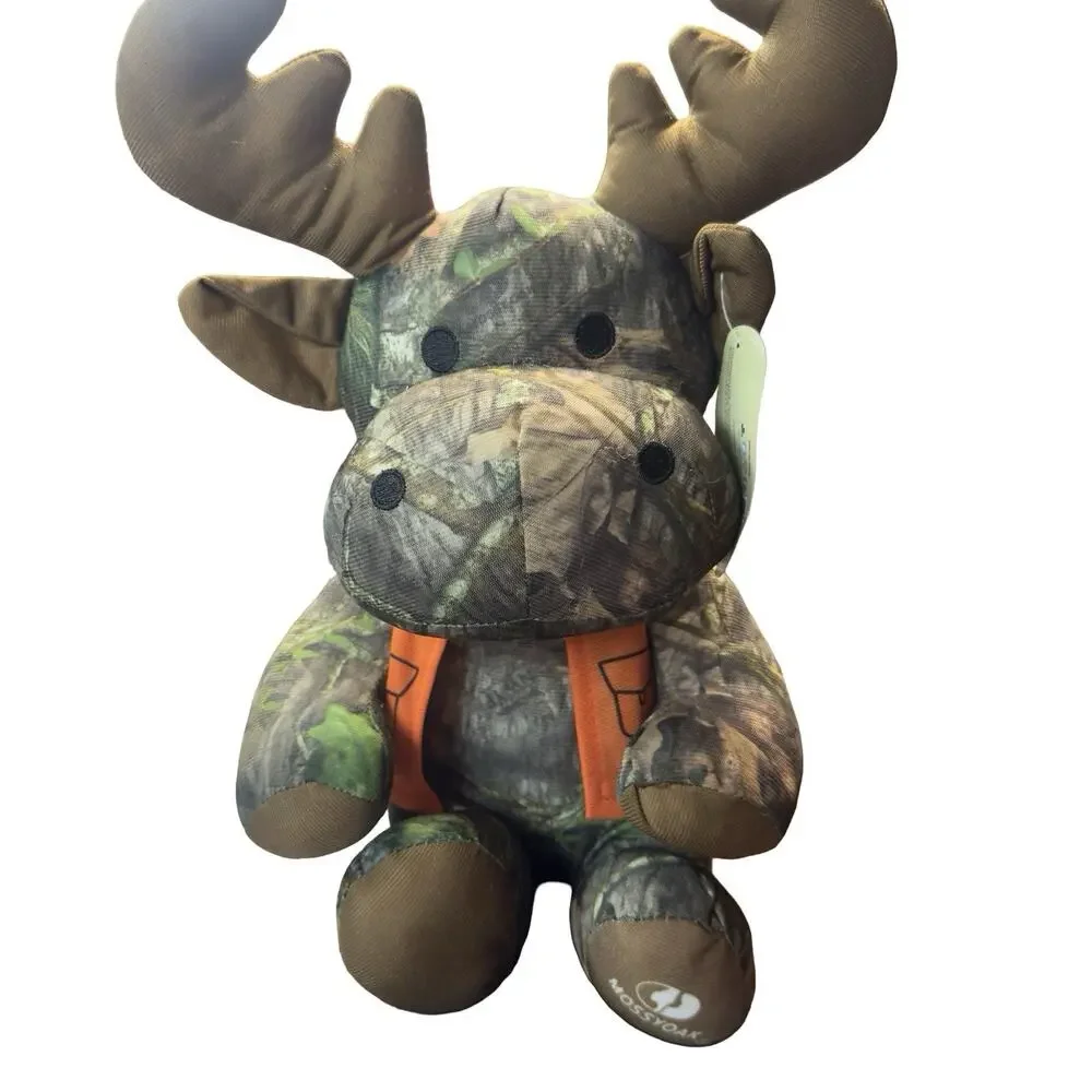 Mossy Oak Camo Moose Plush Stuffed Animal Orange Hunting Vest Toy 2020 - Picture 2 of 6